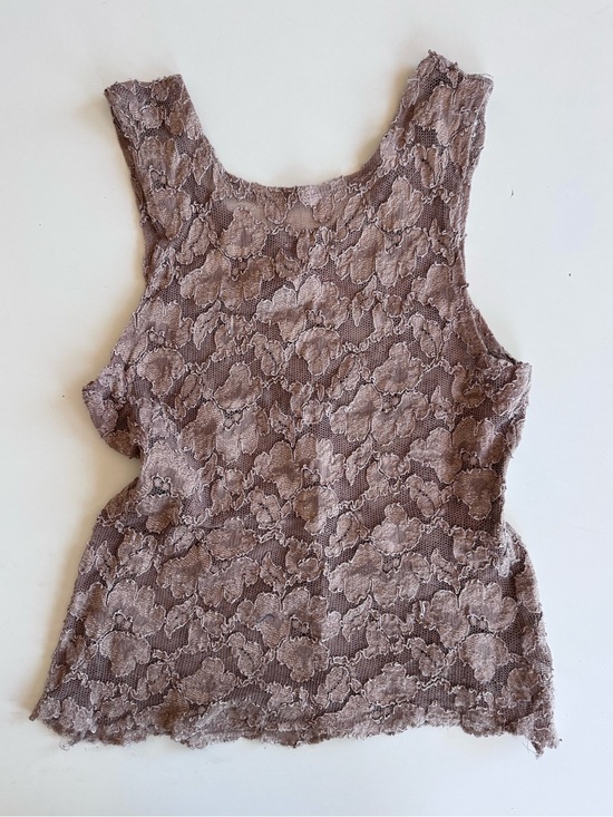 Cacique Tops - Vintage Y2K Cacique Floral Lace Mesh Tank Top Sheer Sleeveless Stretch Size S